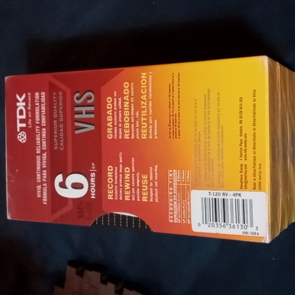 TDK 4-Pack Blank VHS Tapes 6 Hours EP Sealed, New - Picture 2 of 4